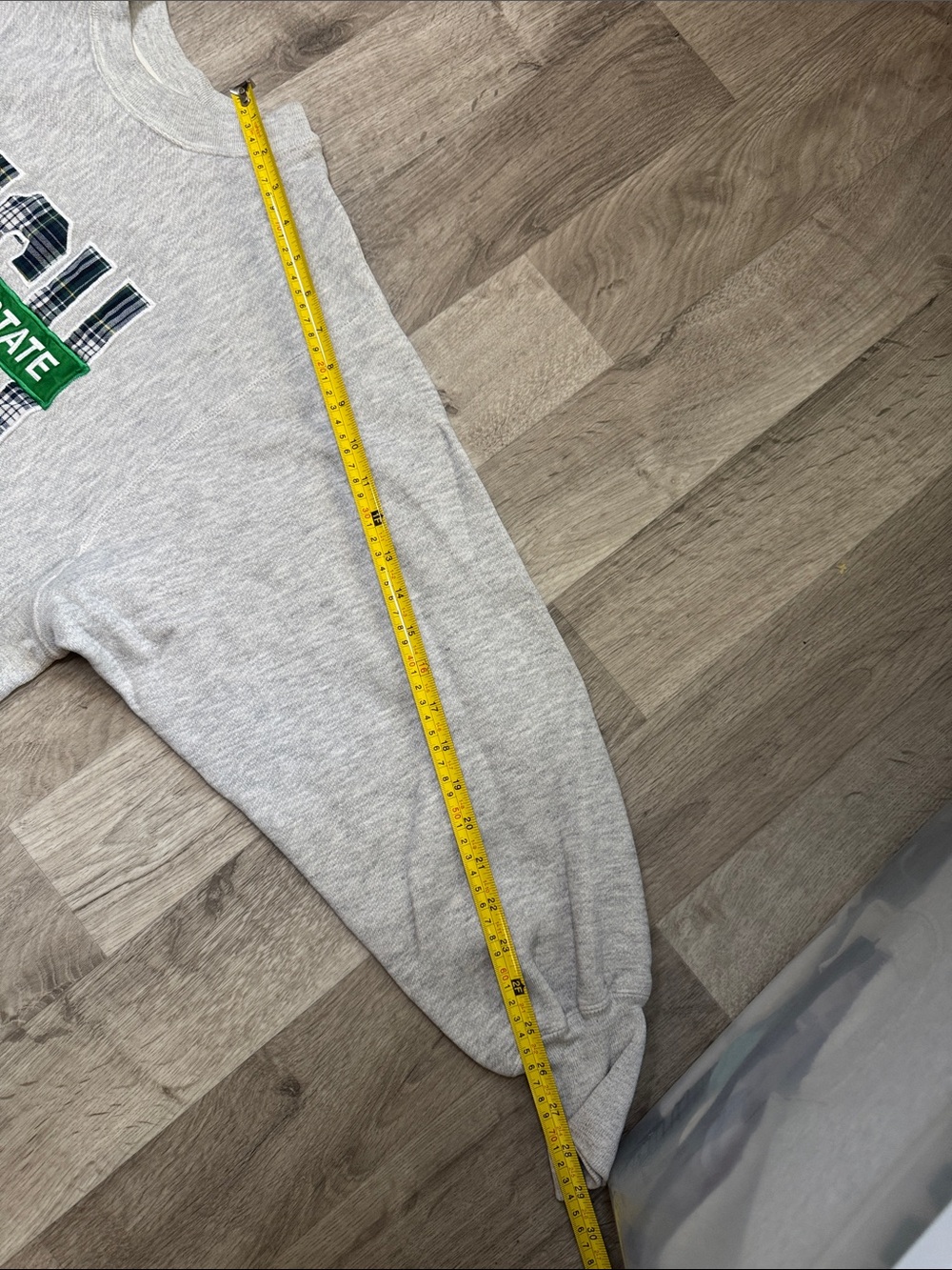 Michigan State Gray Crewneck Sweatshirt with Green MSU Logo - Picture 7 of 8